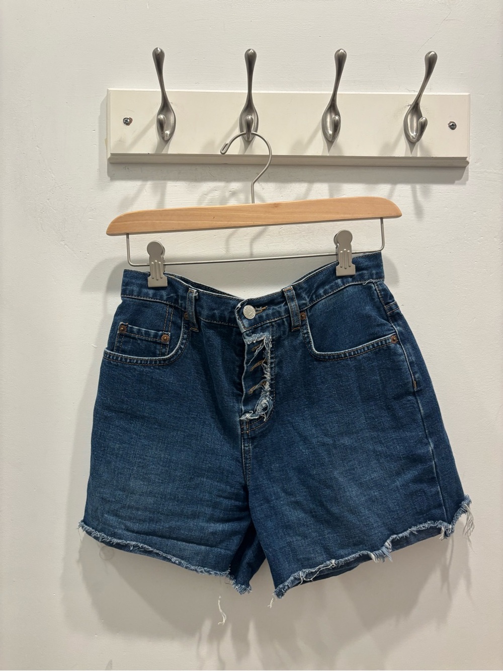 Fiorucci High-Waist Indigo Denim Shorts